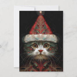 Cartões de Natal de Gato Abstrato Fofo
