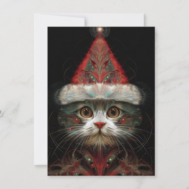 Cartões de Natal de Gato Abstrato Fofo (Frente)