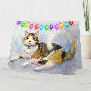 CARTÕES DE NATAL DE GATO CALICO (TORTIE)