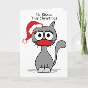 Cartões de natal de Gato de Natal sem Kisses