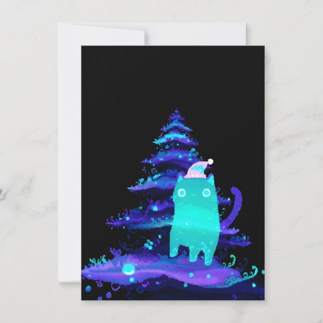 Cartões de Natal de Gato Únicos (Frente)