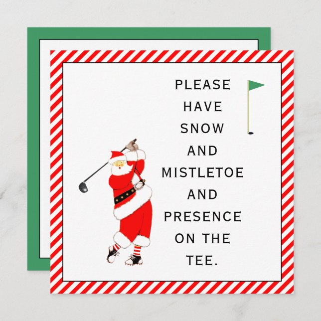 Cartões de Natal de Golf (Frente/Verso)