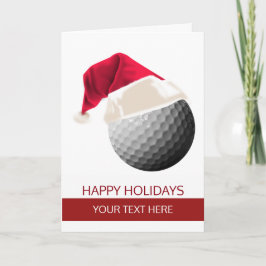 Cartões de Natal de golfe Bola Santa Chapéu