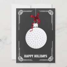 Cartões de Natal de golfe no quadro-negro