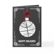 Cartões de Natal de jogador de basquete de lousa
