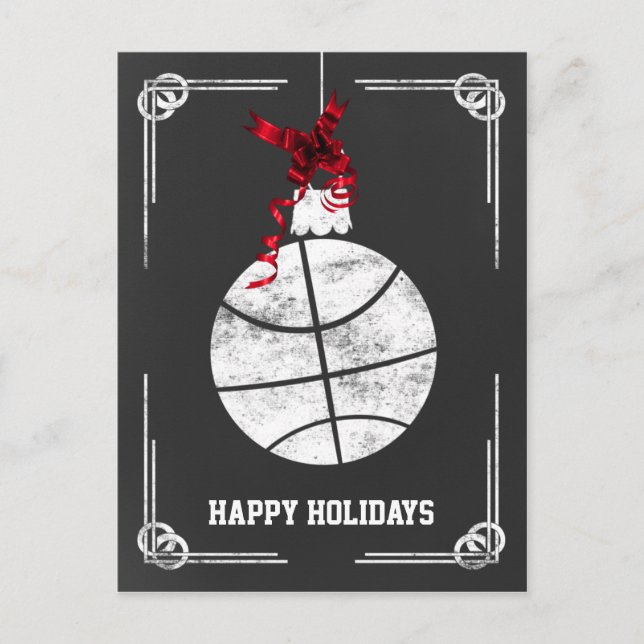 Cartões de Natal de jogador de basquete de lousa (Frente)