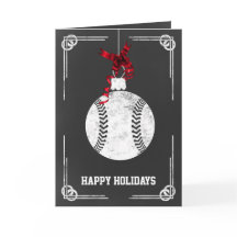 Cartões de Natal de jogador de beisebol de quadro-