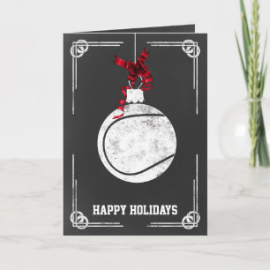 Cartões de Natal de jogador de tênis de quadro-neg