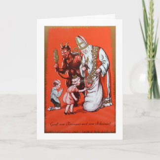 Cartões de natal de Krampus e de St. Nick!