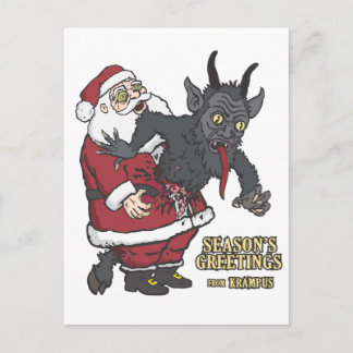Cartões de natal de Krampus (e Papais noeis)