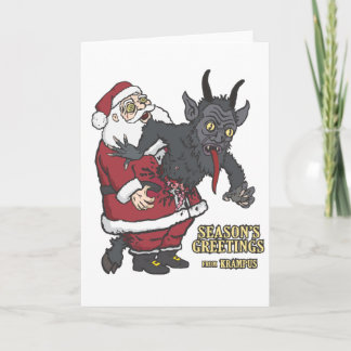 Cartões de natal de Krampus (e Papais noeis)