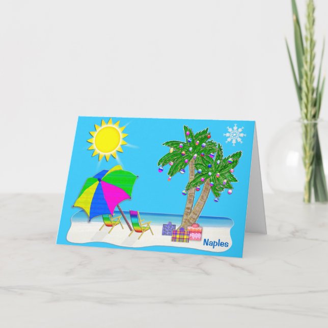 Cartões de Natal de Nápoles Florida.  (Frente)