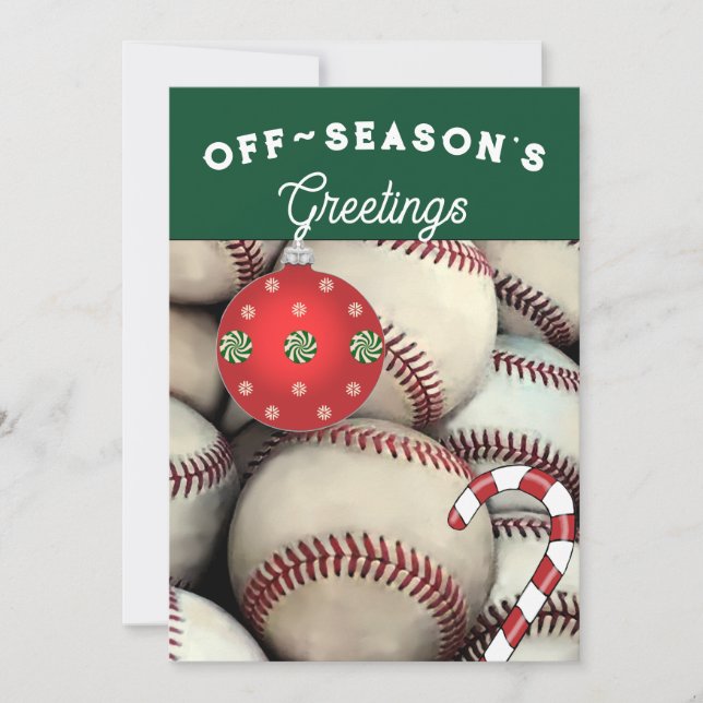 Cartões de natal de Natal de Baseball (Frente)