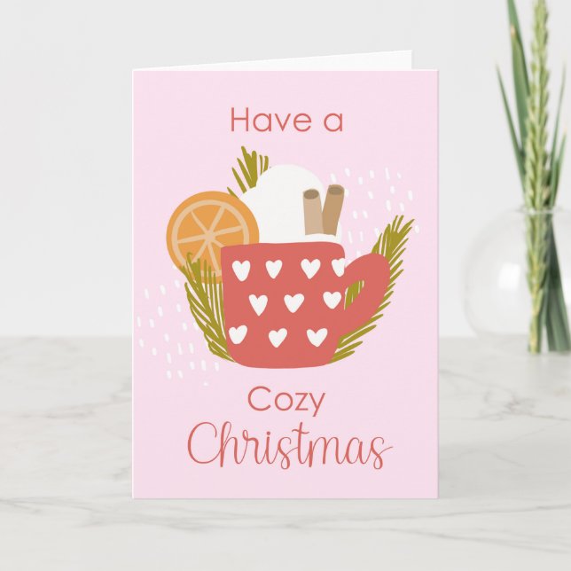 Cartões de natal de Natal de chocolate quente (Frente)