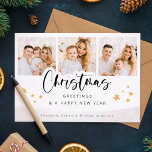 Cartões de natal de Natal de Fotos Personalizadas<br><div class="desc">Use estes cartões de Natal elegantes e modernos com suas fotos personalizadas,  seu nome e mensagem de feriado personalizada para desejar a seus amigos e família um Feliz Natal. Você pode até mudar o padrão e a cor do dorso.</div>
