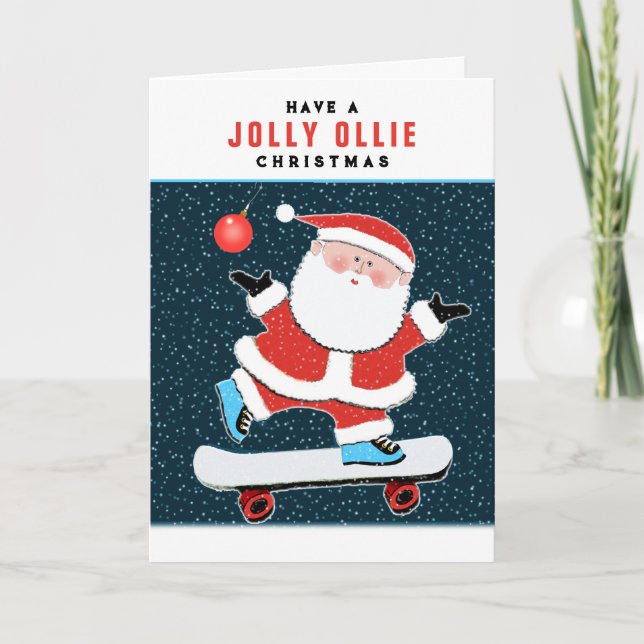 Cartões de natal de Natal de Skater (Frente)