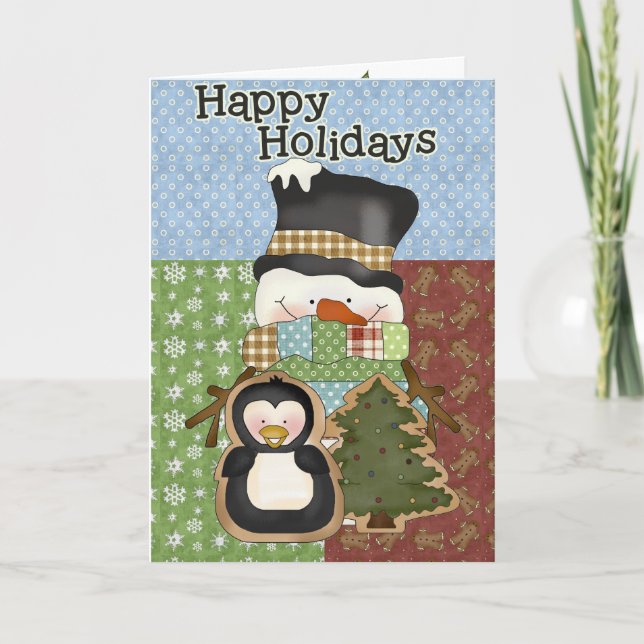 Cartões de natal de Natal de Snowman ou Convite (Frente)