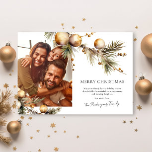 Cartões de natal de Natal Elegante Green e Dourado