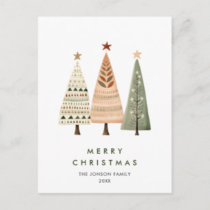 Cartões de natal de Natal Elegante Pine Tree