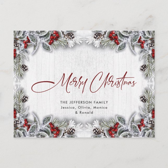 Cartões de natal de Natal Pine Cones Winter Berry (Frente)