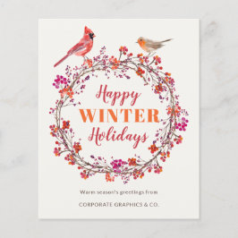 Cartões de natal de negócios da coroa de Natal