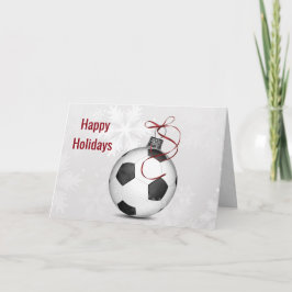 cartões de natal de ornamento de bola de futebol