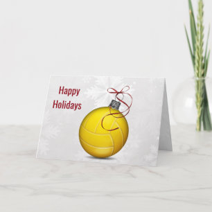 cartões de natal de ornamento de bola de voleibol