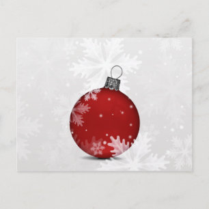cartões de natal de ornamento vermelho prateado f