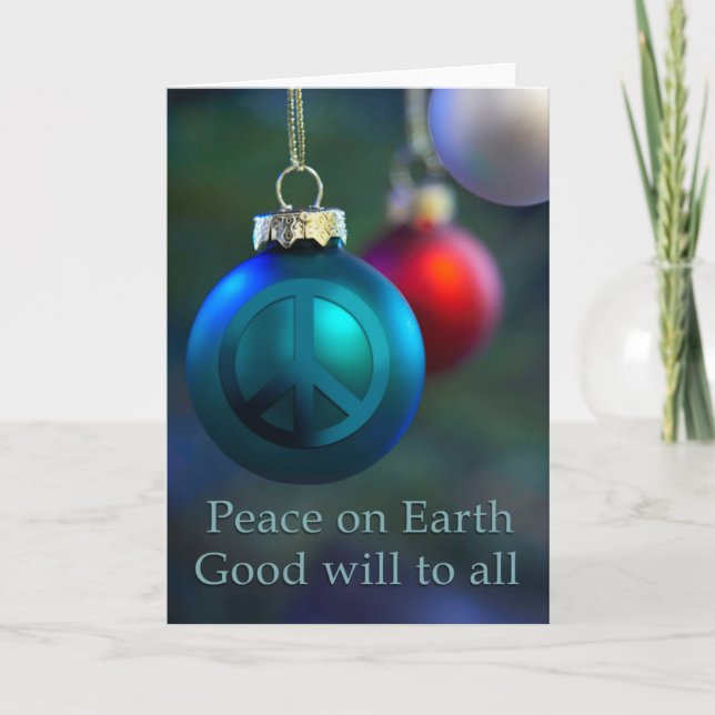 Cartões de natal de Ornamentos de Paz (Frente)