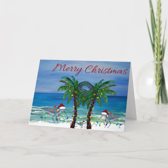Cartões de Natal de Papagaios-do-mar. (Frente)