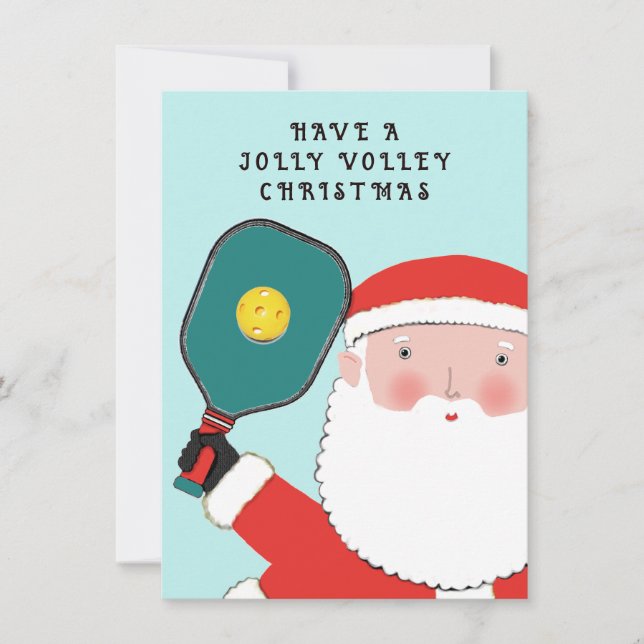 Cartões de Natal de Pickleball (Frente)