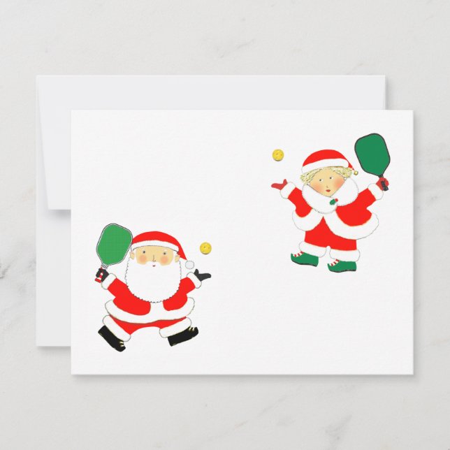 Cartões de Natal de Pickleball (Frente)