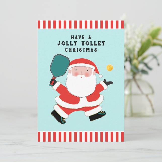 Cartões de Natal de Pickleball Fofo (Em pé/Frente)
