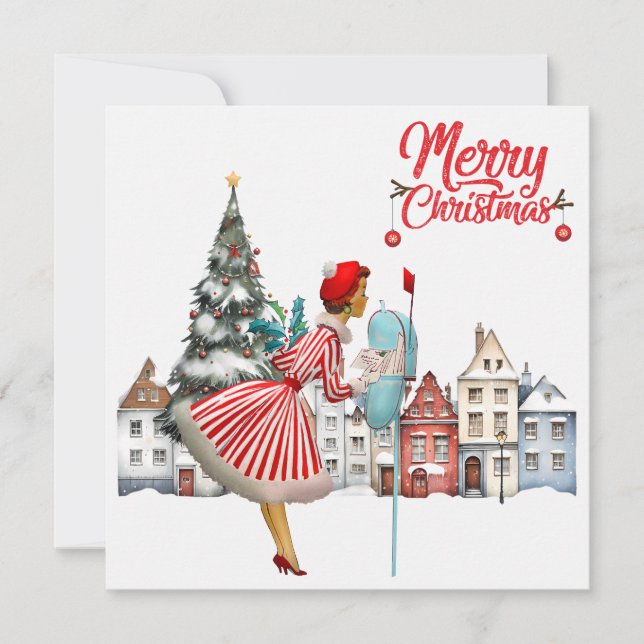 cartões de natal de Postada de Lady 1950 (Frente)