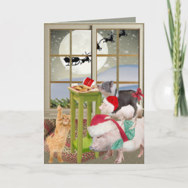 Cartões de Natal de pote Belly Pig