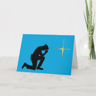 Cartões de Natal de Silhouette Policial de Kneelin