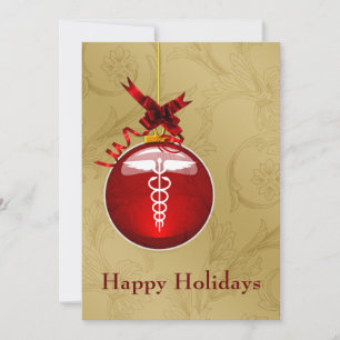 cartões de natal de sinais caduceus da profissão m
