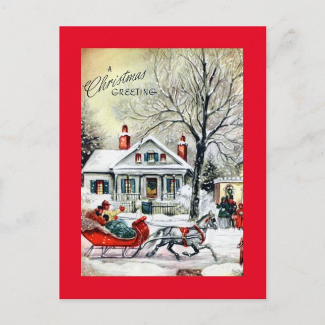 Cartões de natal de Sleigh (Frente)