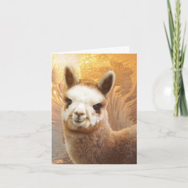 Cartões de Natal de sorriso da alpaca (Frente)