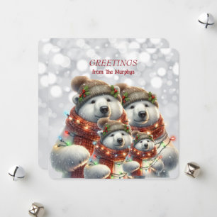Cartões de natal de Urso Polar da Família Name
