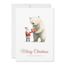 Cartões de natal de Urso Polar e Papais noeis