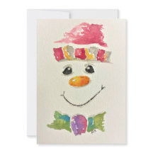 Cartões de natal de Watercolor Snowman