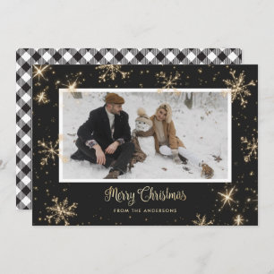 Cartões de Natal de Xadrez de Buffalo Preto e Bran