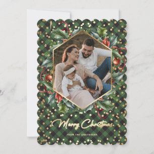 Cartões de Natal de Xadrez de Buffalo Verde