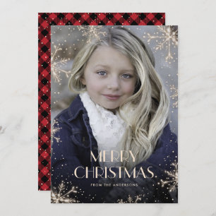 Cartões de Natal de Xadrez de Buffalo Vermelho Spa