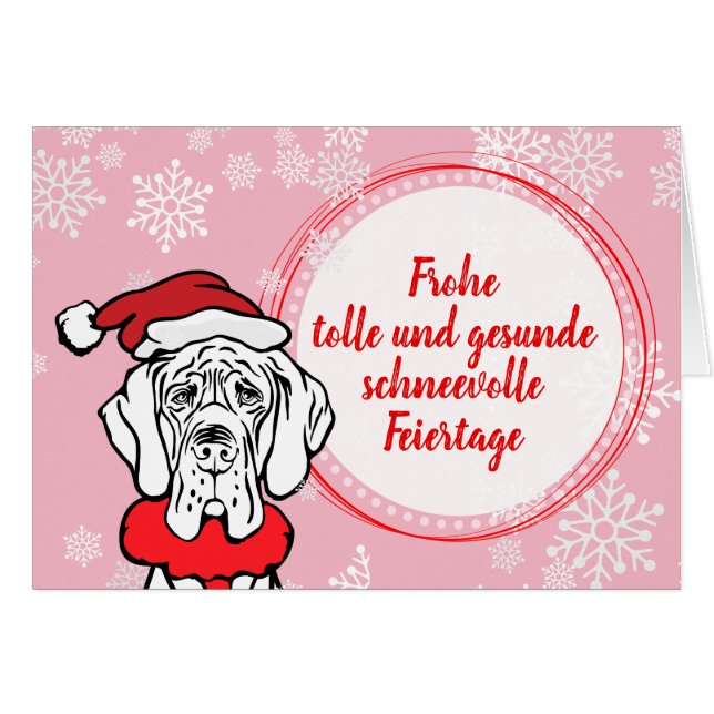 Cartões de Natal do Great Dane com Padrão (Frente horizontal)