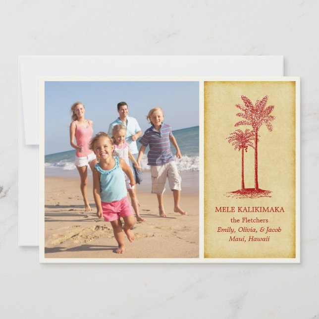 Cartões de Natal do Havaí Mele Kalikimaka (Frente)