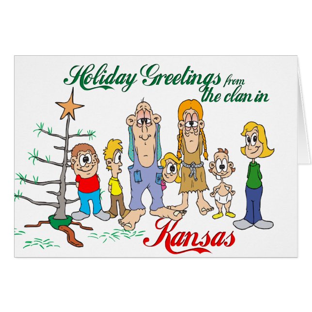 Cartões de natal do Kansas (Frente Horizontal)