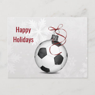 cartões de natal do ornamento da bola de futebol