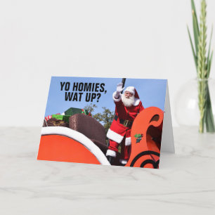CARTÕES DE NATAL DO PAPAI NOEL GANGSTER ENGRAÇADO